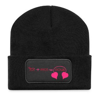 Toi + Moi = Nous coeurs (1c) - Recycled Patch Beanie - black - Front