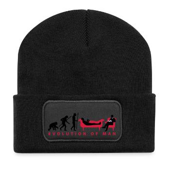 evolution_therapeut_psychologe_11_2016_c - Recycelte Patch Beanie - Schwarz - Vorne