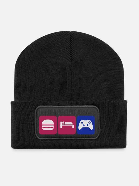 gaming - Recycelte Patch Beanie - Schwarz