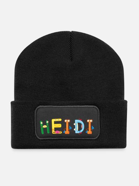 Heidi - Recycelte Patch Beanie - Schwarz
