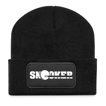 snooker queue symbol billard Spieler Logo icon - Recycelte Patch Beanie - Schwarz - Vorne