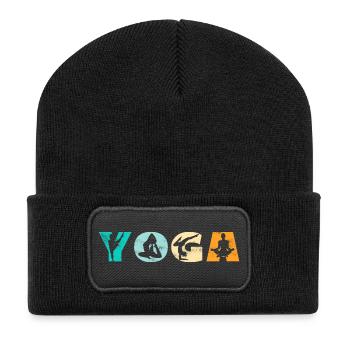 Yoga - Beanie recyclé à patch - noir - Devant