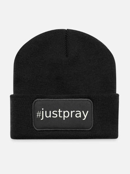 NEW --- #JustPray:  For Everyone! - Recycled Patch Beanie - black