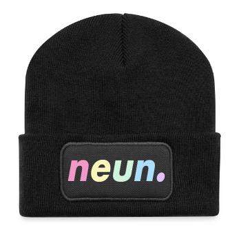 9. Geburtstag Geschenkidee Neun - Recycelte Patch Beanie - Schwarz - Vorne