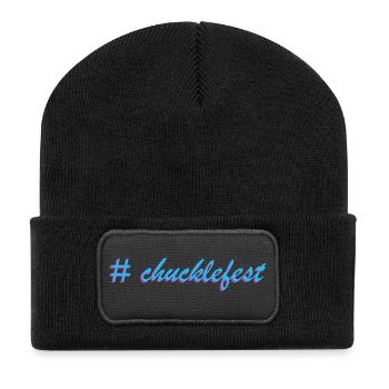 Chucklefest hatch tag slogan - Recycled Patch Beanie - black - Front