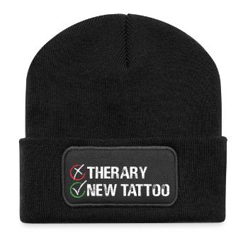 Therapy New Tattoo Inked Skin Illustration Body - Recycelte Patch Beanie - Schwarz - Vorne