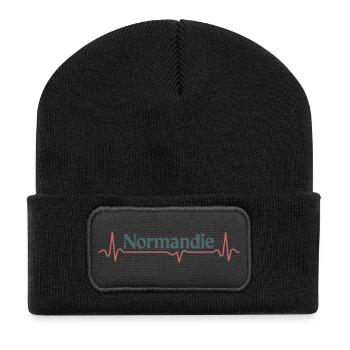 Battements de Cœur pour la Normandie - Beanie recyclé à patch - noir - Devant