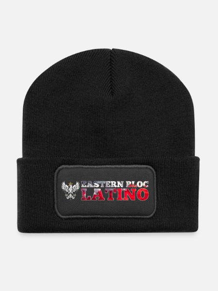 Ostblock Latino Pole Polen weißer Adler Geschenk - Recycelte Patch Beanie - Schwarz