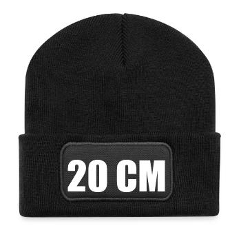 20 cm - Recycelte Patch Beanie - Schwarz - Vorne