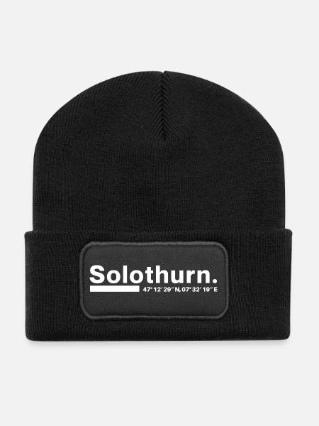 Solothurn Koordinaten Kanton Schweiz - Recycelte Patch Beanie - Schwarz