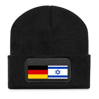 Germany Israel Flag - Recycled Patch Beanie - black - Front