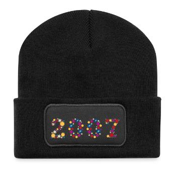 Fleurs 2007 - Beanie recyclé à patch - noir - Devant