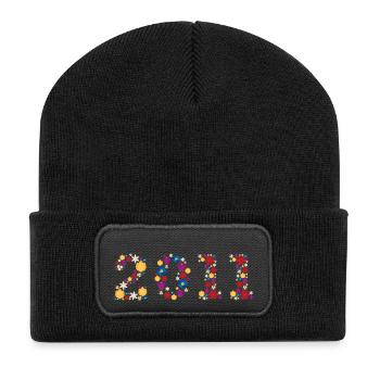 Fleurs 2011 - Beanie recyclé à patch - noir - Devant