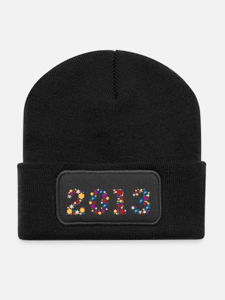 Flowers 2013 - Recycelte Patch Beanie - Schwarz