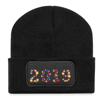 Fleurs 2019 - Beanie recyclé à patch - noir - Devant
