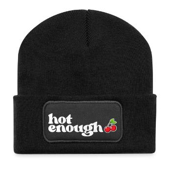 hot enough Summer Beach funny quote - Recycelte Patch Beanie - Schwarz - Vorne