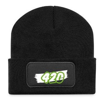 420 Cannabis Legalization Saying - Recycled Patch Beanie - black - Front