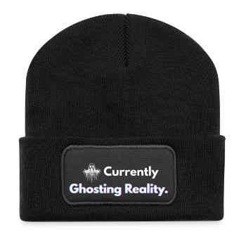 Currently Ghosting Reality Shirt - Recycled Patch Beanie - black - Front