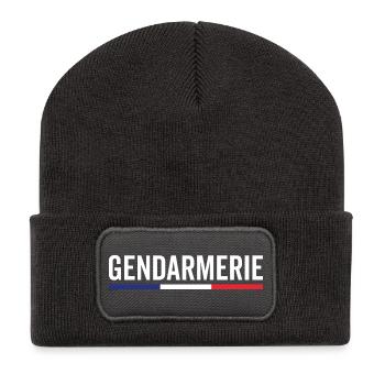 Gendarmerie France Detailed Emblem - Recycled Patch Beanie - dark grey - Front