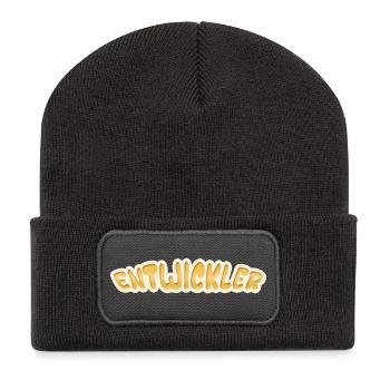 Développeur d’emploi - Beanie recyclé à patch - charbon - Devant