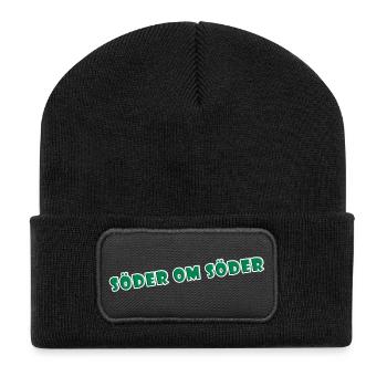South of South Green Typografie - Recycelte Patch Beanie - Schwarz - Vorne