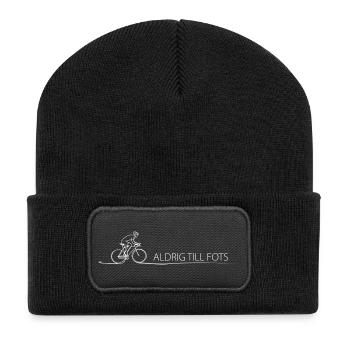 Cyclist Saying Gift Idea Bicycle - Recycled Patch Beanie - black - Front