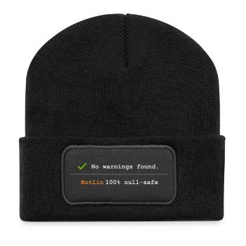Nerd Kotlin Hoodie & Shirt, Coding Fan Mug - Recycled Patch Beanie - black - Front