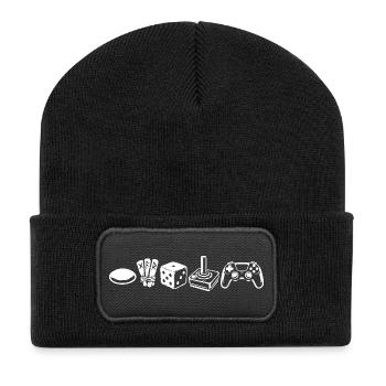 Controller Evolution | Gamer - Recycelte Patch Beanie - Schwarz - Vorne