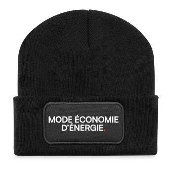 Energy-saving mode, humor, fatigue - Recycled Patch Beanie - black - Front
