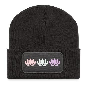 Lotus Flower Lotus Flowers Pastel Flower Blossom Yoga - Recycled Patch Beanie - dark grey - Front