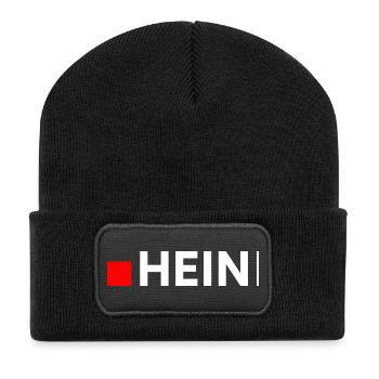HEIN | Minimalist funny reaction - Recycled Patch Beanie - black - Front