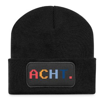 8. Geburtstag Geschenk Acht - Recycelte Patch Beanie - Schwarz - Vorne