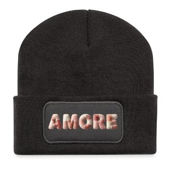 Amore Plush Stitch Patchwork Gift - Recycled Patch Beanie - dark grey - Front