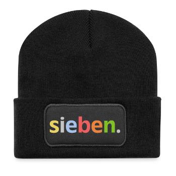 7. Geburtstag Junge Sieben 7 Jahre Jubiläum  - Recycelte Patch Beanie - Schwarz - Vorne