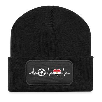 Egypt Football Heartbeat Egypt Flag - Recycled Patch Beanie - black - Front