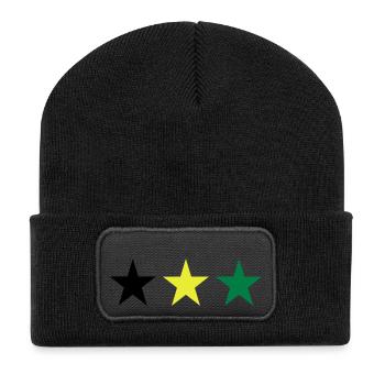 Jamaika - Recycelte Patch Beanie - Schwarz - Vorne