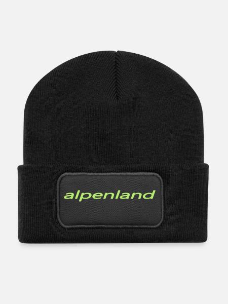 Retro Tasche "alpenland", verschiedene Farben - Recycelte Patch Beanie - Schwarz