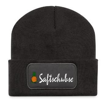 Saftschubse - Recycelte Patch Beanie - Dunkelgrau - Vorne