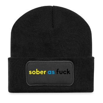 sober 2 - Recycelte Patch Beanie - Schwarz - Vorne