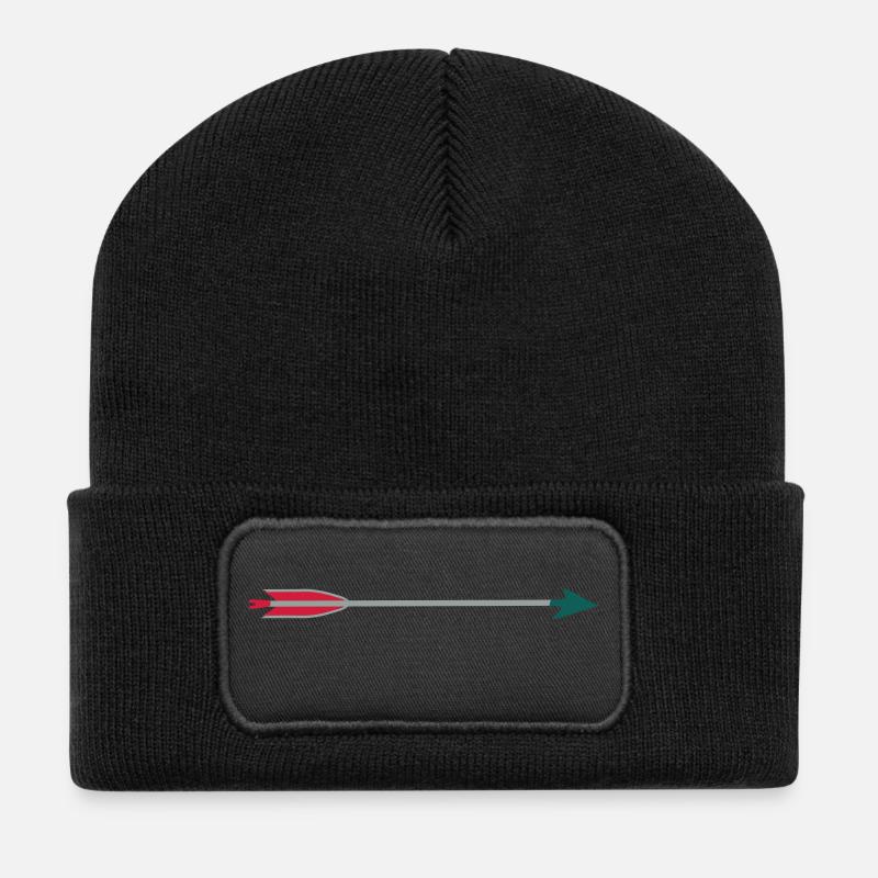 mittelalterliche Bogenschießen Pfeil Broadhead von - Recycelte Patch Beanie - Schwarz