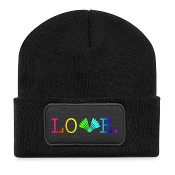 Badminton Amour quode couleurs T-shirt - Beanie recyclé à patch - noir - Devant