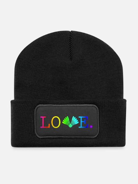 Badminton Amour quode couleurs T-shirt - Beanie recyclé à patch - noir