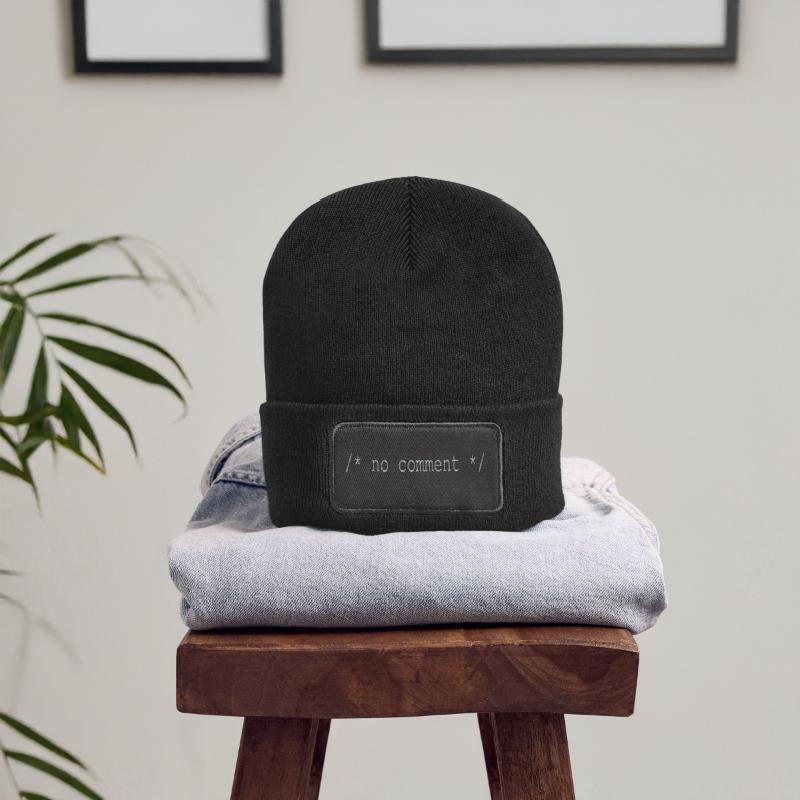No Comment! Gift idea for computer scientists Recycled Patch Beanie