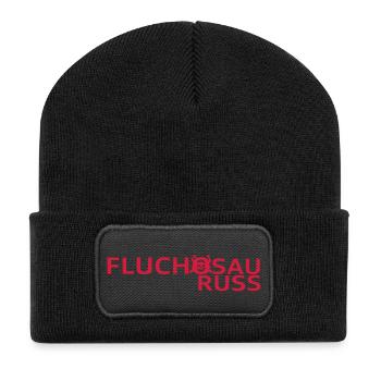 FLUCHOSAURUSS (LOGO) - Recycelte Patch Beanie - Schwarz - Vorne