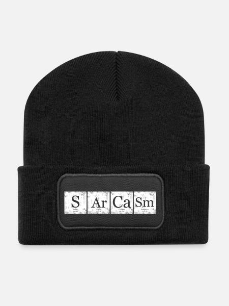 Sarcasm Element Tableau Périodique Nerd Geek - Beanie recyclé à patch - noir