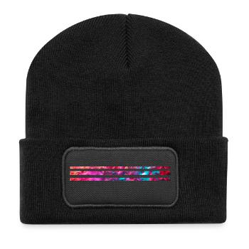 Streifen - Recycelte Patch Beanie - Schwarz - Vorne