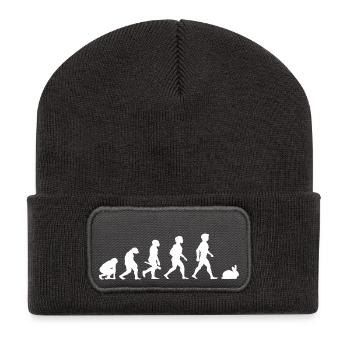 Evolution Kaninchen Karnickel Hase Häschen Nager - Recycelte Patch Beanie - Dunkelgrau - Vorne