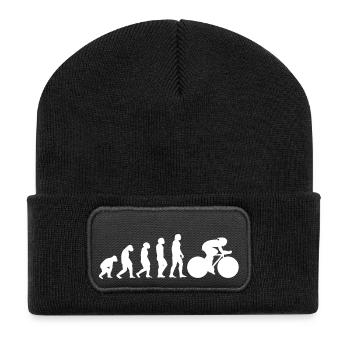Rennrad Evolution - Recycelte Patch Beanie - Schwarz - Vorne