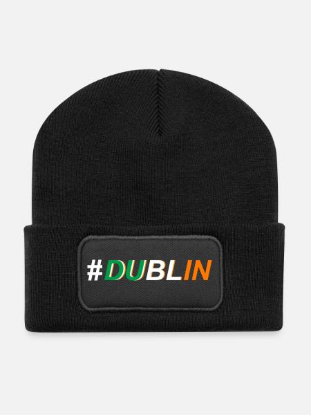 Dublin Irland Insel Kleeblatt - Recycelte Patch Beanie - Schwarz