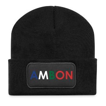 Ambon RMS - Beanie recyclé à patch - noir - Devant